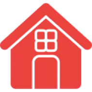 Minimalist red home symbol